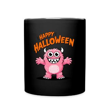 Happy Halloween fluggies Monster - Tasse einfarbig - Schwarz - Vorne