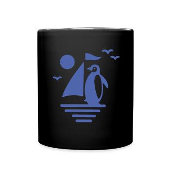 Pingouin Voilier Silhouette Minimaliste - Mug uni - noir - Devant