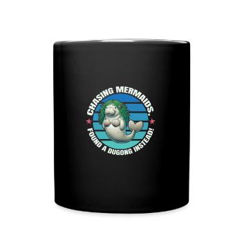Dugong Manatee Comic as Multiple Virgin - Full Colour Mug - black - Front