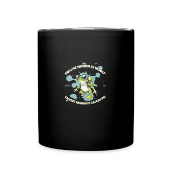 Frog-diver saying – home meets quarry pond - Full Colour Mug - black - Front