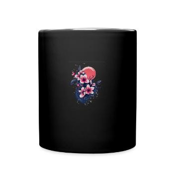 Sakura Flower Art – Japanese Elegance - Full Colour Mug - black - Front