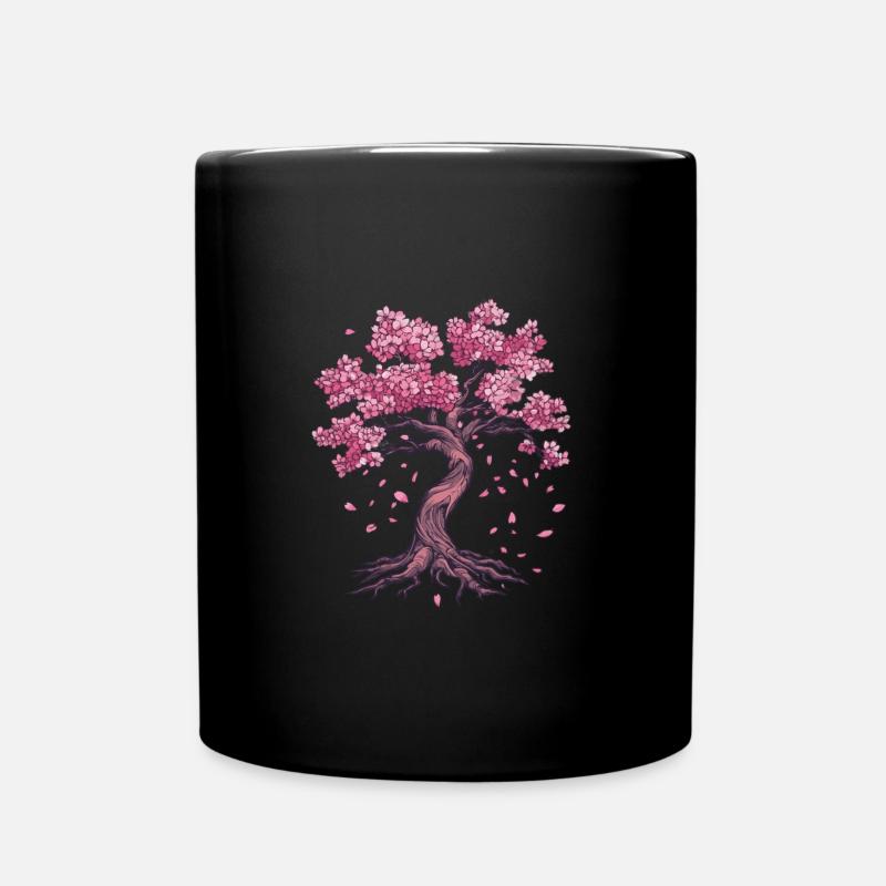 Sakura cerisier en fleurs avec racines - Mug uni - noir