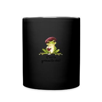 Design de grenouille pour les amateurs de vin - Mug uni - noir - Devant
