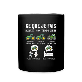 Humour Tracteur Cadeau homme femme enfant - Mug uni - noir - Devant