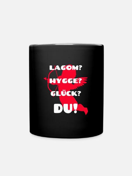 Lagom Hygge Happiness? YOU! Found the love of your life? - Full Colour Mug - black
