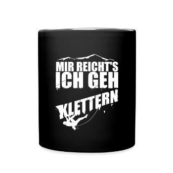 Klettern - Mir reichts - Tasse einfarbig - Schwarz - Vorne