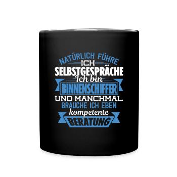 BINNENSCHIFFER - KOMPETENTE BERATUNG - Tasse einfarbig - Schwarz - Vorne
