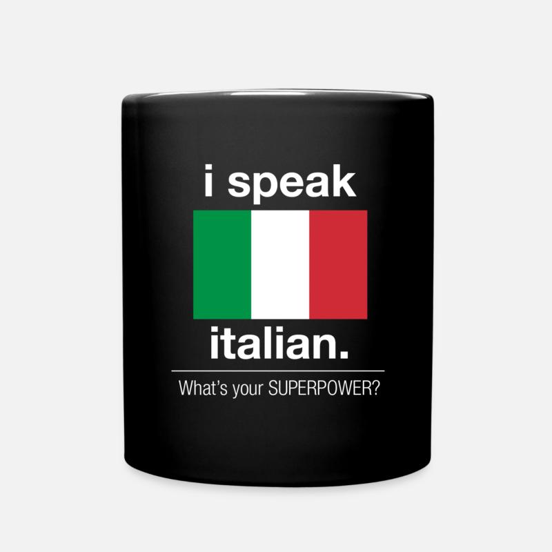 Ich spreche italienisch - Tasse einfarbig - Schwarz