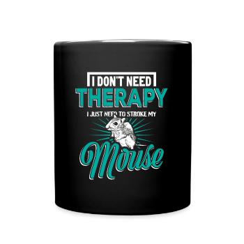 Maus Mäuse Geschenk - Tasse einfarbig - Schwarz - Vorne