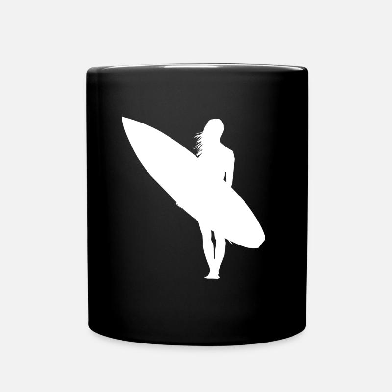 Surfer Girl - Full Colour Mug - black