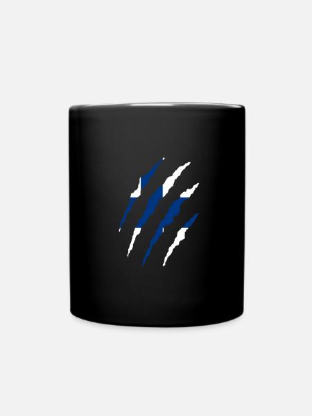 Finnish flag Finland - Full Colour Mug - black