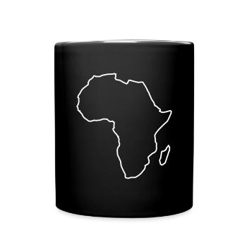 Afrika Karte Kontinent - Tasse einfarbig - Schwarz - Vorne