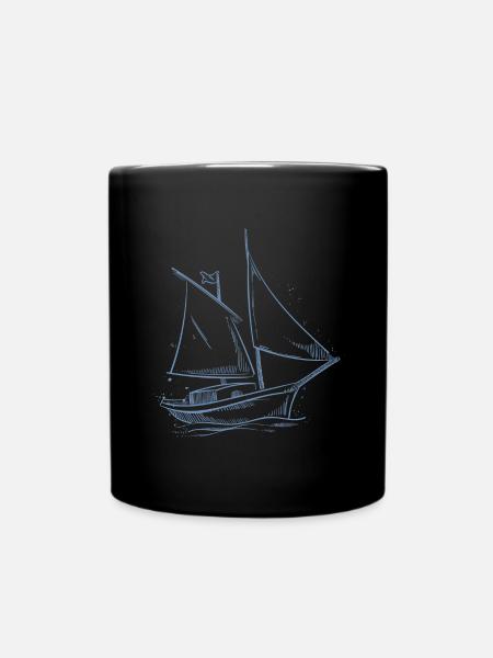 Segler Segeln Segelboot Minimalismus Design - Tasse einfarbig - Schwarz