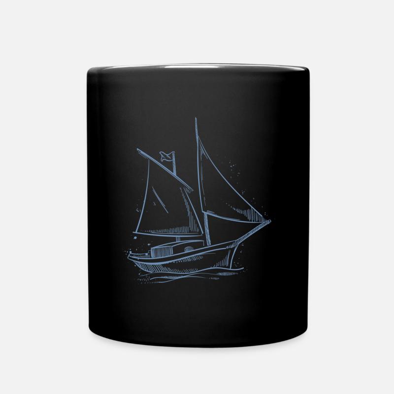 Segler Segeln Segelboot Minimalismus Design - Tasse einfarbig - Schwarz