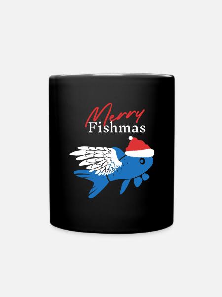 Merry Fishmas - Full Colour Mug - black