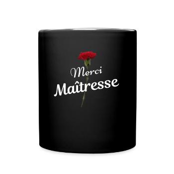 Merci maîtresse cadeau reconnaissance institutrice - Mug uni - noir - Devant