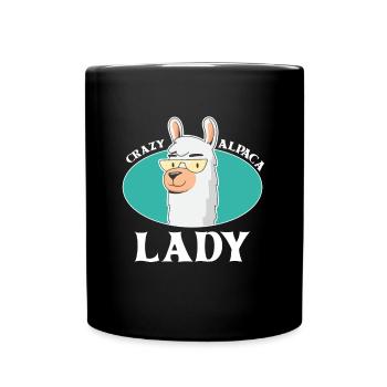 Crazy Alpaca Lady Alpacas - Full Colour Mug - black - Front