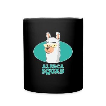 Alpaca Squad Funny Alpaca - Full Colour Mug - black - Front