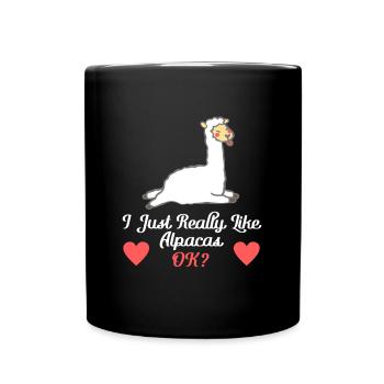 J’aime les alpagas ok? Alpaga - Mug uni - noir - Devant