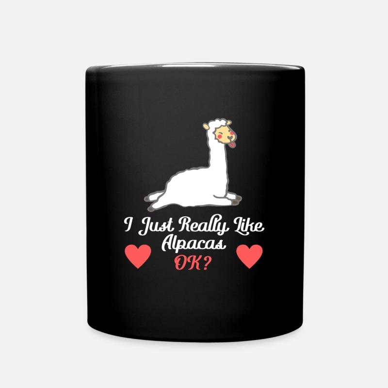 J’aime les alpagas ok? Alpaga - Mug uni - noir