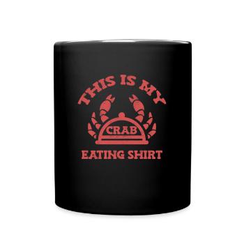 Krabben Essen Krabbe Krabbenfischen - Tasse einfarbig - Schwarz - Vorne