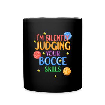 Boccia Boule Petanque - Tasse einfarbig - Schwarz - Vorne