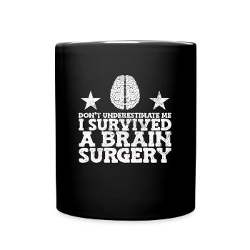 Brain surgery survives brain surgery brain - Full Colour Mug - black - Front