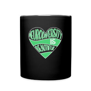 Neurodiversity Autimsus ADHD dyslexia - Full Colour Mug - black - Front