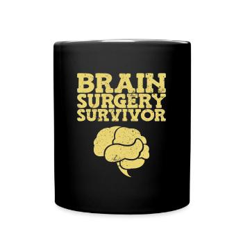 Brain surgery survives brain surgery brain - Full Colour Mug - black - Front