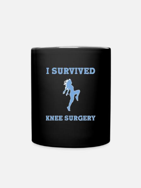 Knie Operation OP Knie OP - Tasse einfarbig - Schwarz