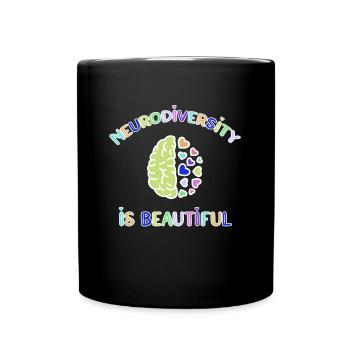 Neurodiversity Autimsus ADHD dyslexia - Full Colour Mug - black - Front