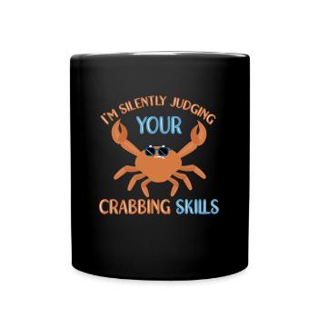 Krabbenfischen Krabbe Krabenfischer - Tasse einfarbig - Schwarz - Vorne