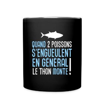 Pêche humour pêcheur phrase drôle citation - Mug uni - noir - Devant
