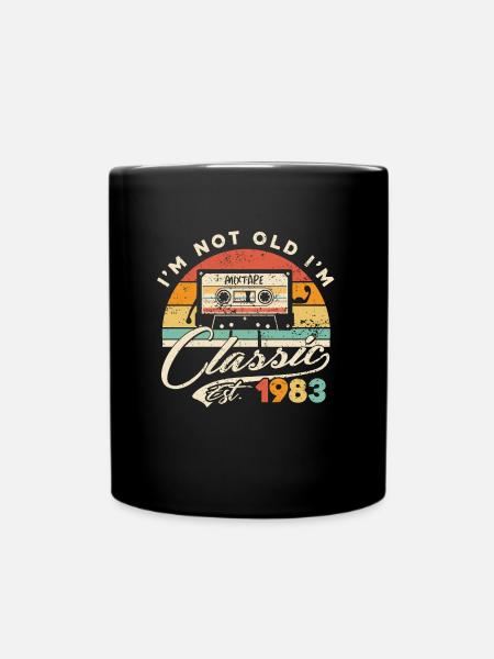 1983 Geburtstag 40 Jahre Männer Kassette Vintage - Tasse einfarbig - Schwarz