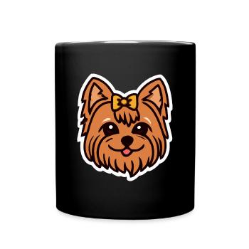 Kawaii Yorkshire Terrier Amoureux des chiens Yorkie - Mug uni - noir - Devant