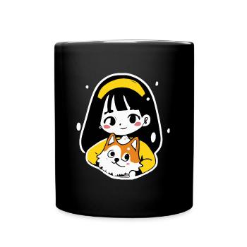 Akita Inu Fille Chien Chiot - Mug uni - noir - Devant