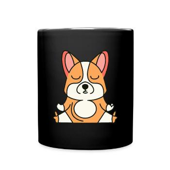 Corgi Yoga Pose Dog Gift Puppy - Full Colour Mug - black - Front