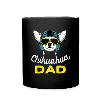 Chihuahua Papa Vintage Chien Papa Cadeau Rétro - Mug uni - noir - Devant