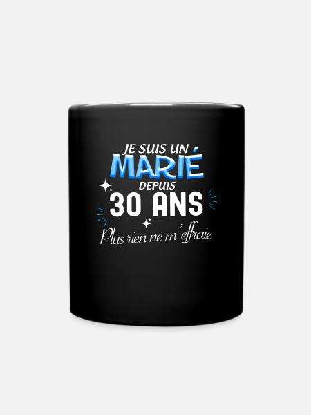 Marié Cadeau Homme Mariage Depuis 30 ans - Mug uni - noir