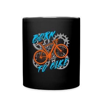 Né pour le cyclisme - Mug uni - noir - Devant