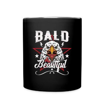 Bald and Beautiful - USA Patiot Design - Tasse einfarbig - Schwarz - Vorne