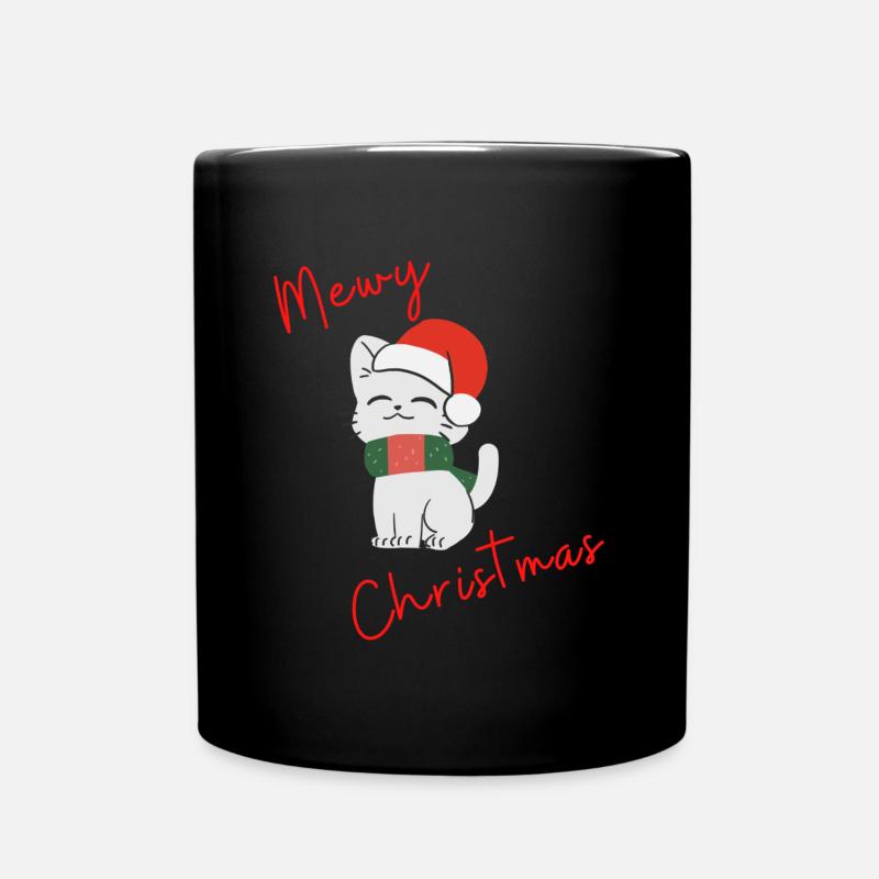 Mewy Christmas - Tasse einfarbig - Schwarz