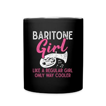 Baritone Horn Girl Orchestra Musician - Full Colour Mug - black - Front