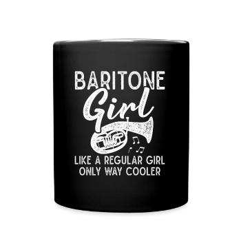 Baritone Horn Girl Orchestra Musician - Full Colour Mug - black - Front