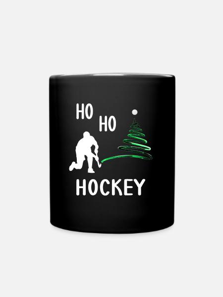 Hockey-xmas Weihnachtsfeier "Ho Ho Ho Feldhockey" - Tasse einfarbig - Schwarz