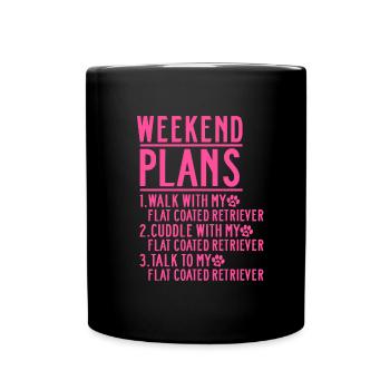 Chien retriever à poil plat Maman Maman Disant Rose - Mug uni - noir - Devant