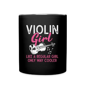 Violin Girls Orchestra Musician Violin - Full Colour Mug - black - Front