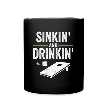 Lancer de trou de maïs et boire - Mug uni - noir - Devant
