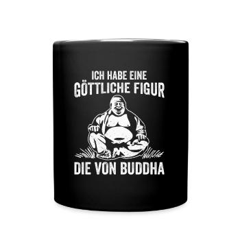 Göttliche Figur von Buddha - Tasse einfarbig - Schwarz - Vorne