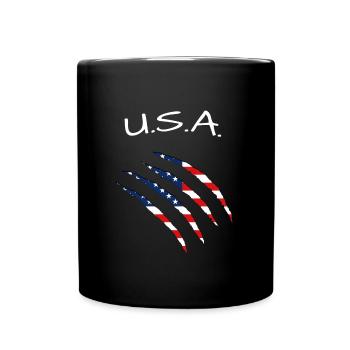 USA America - Tasse einfarbig - Schwarz - Vorne